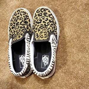Girls Leopard Slip On Vans